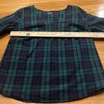 IZOD  women’s plaid 3/4 bell sleeve blouse size small. Photo 4