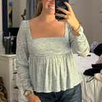 Free People Blue Zebra Peplum Top Photo 0