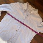 Sigrid Olsen  Linen Blend Roll Sleeve Button Down Striped Shirt Photo 8