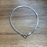 Sterling Silver Herringbone Bracelet Snake Chain Clasp Made in Italy 7 inch Photo 3