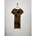 Pact Tie Front T Shirt Dress Brown Black Tie Dye Organic Cotton Midi M Size M Photo 4