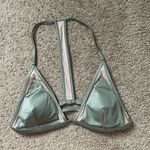 PINK - Victoria's Secret PINK Victoria’s Secret green sparkle bikini swimsuit top size medium Photo 0