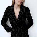 ZARA Satin Pinstriped Blazer Mini Dress Bloggers Favorite Style 9169/409/800 Photo 2