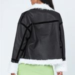 Princess Polly Mariana PU Faux Fur Lined Jacket Black Small Medium Moto Biker Photo 4