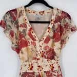Nine West VTG Y2K Fairy Core Whimsy Silk Floral baby doll blouse Small Size 6 Photo 2