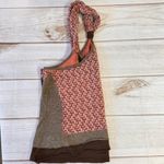 Brown & Pink Mixed Knit Racer Back Tank Top Funky People Boho Cottagecore XL Photo 6