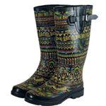 The Sak Sacroot Rain Boots Peace Love Boho Chunky Black Multi Women’s Size 7M Photo 6