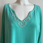 Ruby Rd  women’s Large mint top with jeweled neck accents Photo 1
