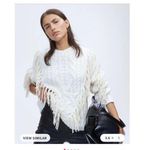 H&M Cream Fringe Trimmed Cable Knit Jumper Size S Bloggers Fave western rocker Photo 6