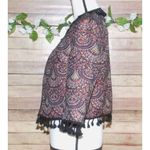 Chelsea and Violet Brocade Bolero Open Jacket Tassel Fringe Rich Colors Size S Photo 4