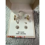 Rachel Ashwell NIB Vermeil 925 Silver Cubic Zirconia 3 Set Earrings Photo 5