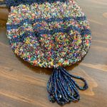 Handmade Beautiful Multicolor Confetti Beaded Drawstring Pouch Evening Bag Photo 3