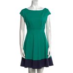 Kate Spade  Women's Fiorella Fit & Flare Dress Green Ponte Cap Sleeve Photo 1