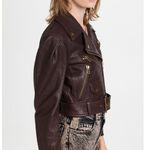 Veronica Beard NWT Marea Leather Moto Jacket in Brown Size 2 Photo 3