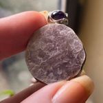 Flashy Lepidolite Mica & Amethyst Sterling Silver Pendant Purple Photo 10