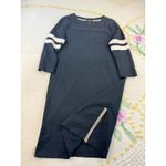 J.Crew Women's Black Midi Dress 3/4 Sleeve White Stripe Side Zip‎ Size S Photo 1