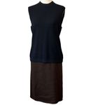 St. John Vintage Santana knit 4 piece brown suede jacket skirt outfit size small Photo 9