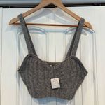 Free People  Sunkeeper Gray Cable Knit Crop Tank Size Small‎ Photo 1