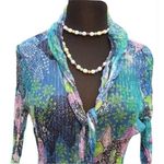 Cache Multi Color Silk Metallic Sheer Illusion Top New Self Tie Scarf NWT $148 Photo 0