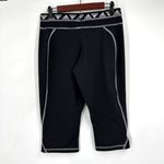 Adidas ‎ Women’s Black Silver Reflective Cropped Compression Leggings Pants Large Photo 1