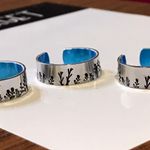 Set Of 3 Wildflower Thin Rings Silver Photo 0