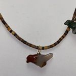 Natural Stone Carved Animal Totem Fetish Heishi Necklace Brown Photo 3