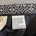 Talbots  Women's Vintage Silk Tapered‎ Pants Black Ornate Design Size 4 Photo 5