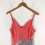 Bella Dahl Poppy Fray Cami Slip Midi Dress Small Tie Dye Pink Blue Lightweight Photo 3