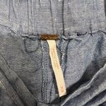 Free People 𝅺 Off Shoulder Denim Chambray Blouse Tie Sleeves Photo 1