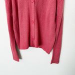 Michael Stars [] Pink Wool Blend Open Knit Cozy V-Neck Cardigan Sweater Sz Large Photo 5