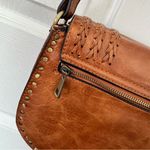 Antik Kraft  Brown Boho Tassel Crossbody Bag with Stud Trim Anthropologie Photo 9