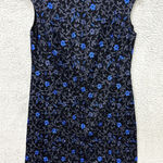 Lauren Ralph Lauren Sheath Dress‎ 2P Black Floral Embroidered Whimsigoth Fairy Photo 0