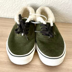Vans Suede and Faux Fur Green Sneakers Size 10 Photo 0