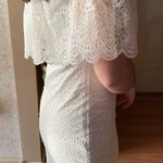White Lace Strapless Off The Shoulder Dress Photo 1