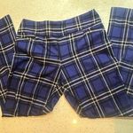 NY AND CO. WOMENS BLUE PLAID PANTS SIZE LARGE Photo 0