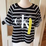 Calvin Klein Crop Top Black White Striped Photo 1