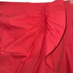 Club Monaco Normaah Coral Red Ruched Front Faux Wrap Mini Skirt EUC Size 2 Photo 2
