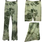 Green Tie Dye High Waisted Flare Stretch Lightweight Legging Pants Womens Small Photo 1