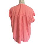 Splendid  Coral Orange Linen Blend V Neck Shirt Size Large EUC Photo 1