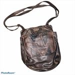 Vintage Brown Leather Messenger Crossbody Large Dark‎ Convertible Backpack Brown Photo 0