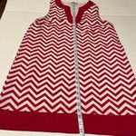 Mud Pie  red and white‎ chevron dress women's size medium dress missing belt Photo 6