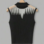 Boutique Black and Mesh Formal Top  Photo 3