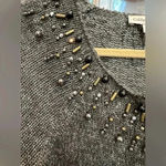 Coldwater Creek  Angora Mohair Blend Cardigan Sweater Beaded Size Large 14 / 16 Photo 3