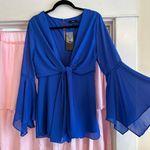 Very J Long Sleeve Blue Romper Photo 0
