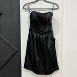 David's Bridal David’s Bridal Formal Bridesmaid Strapless Black Satin Dress Size 4 Pockets Photo 2