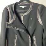Diane Von Furstenberg  leather Esther‎ black jacket pockets women’s size 4 Photo 5