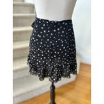 Urban Outfitters  Black White Polka Dot Ruffle Hem Mini Skirt Whimsygoth Fairy Photo 4