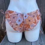 J.Crew  Orange Floral Side Tie Ruching Hipster Bikini Bottoms Size S NWT Photo 3