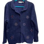 Nick & Sarah Blue Fleece Button Up Sweater Jacket Size M Photo 0