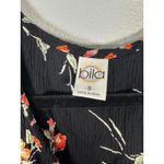 Bila Boho Tiered Baby Doll Flowy Dress Floral Cottage Black Size Small Photo 2